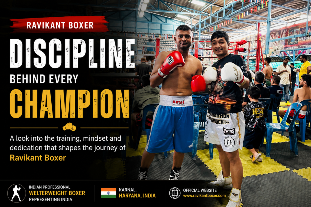 Why Discipline Is the Greatest Strength of Every Professional Boxer | Ravikant Boxer Ravikant Boxer during professional boxing training demonstrating discipline and technical preparation.